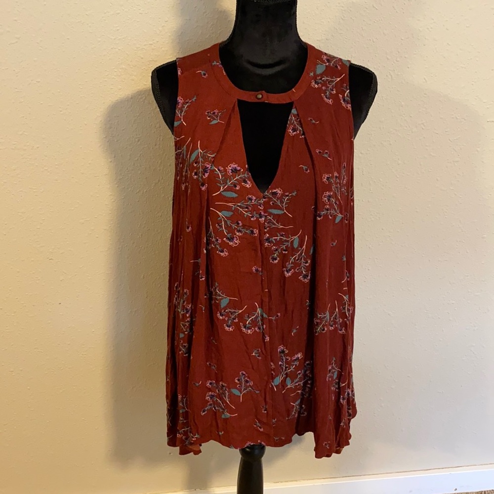 Free People Long Floral Top